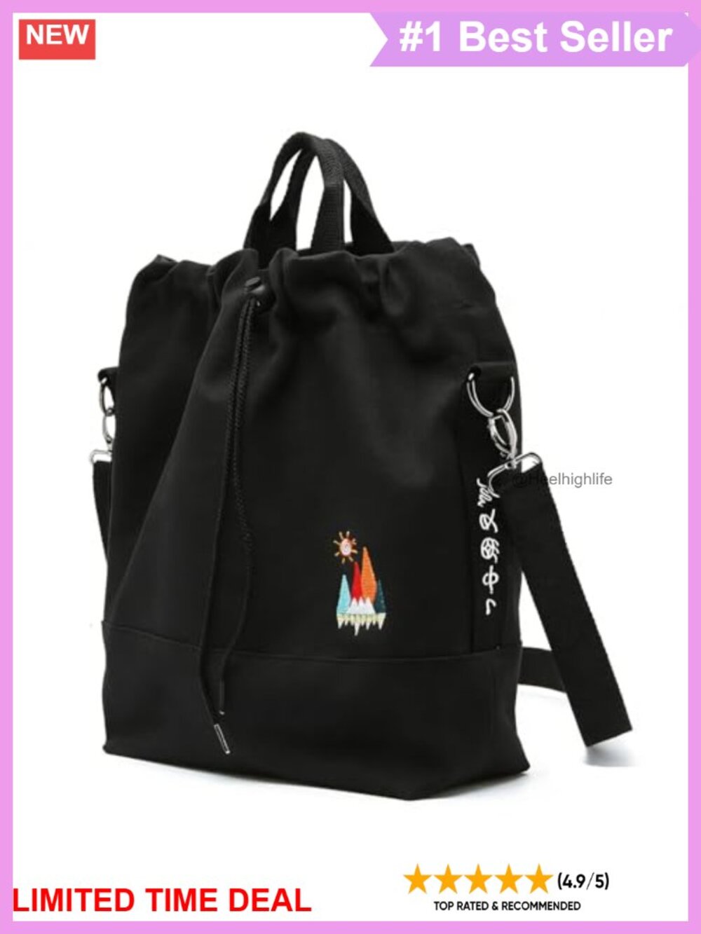 Canvas Crossbody Bag Tote Handbag Slouchy Shoulder Bag